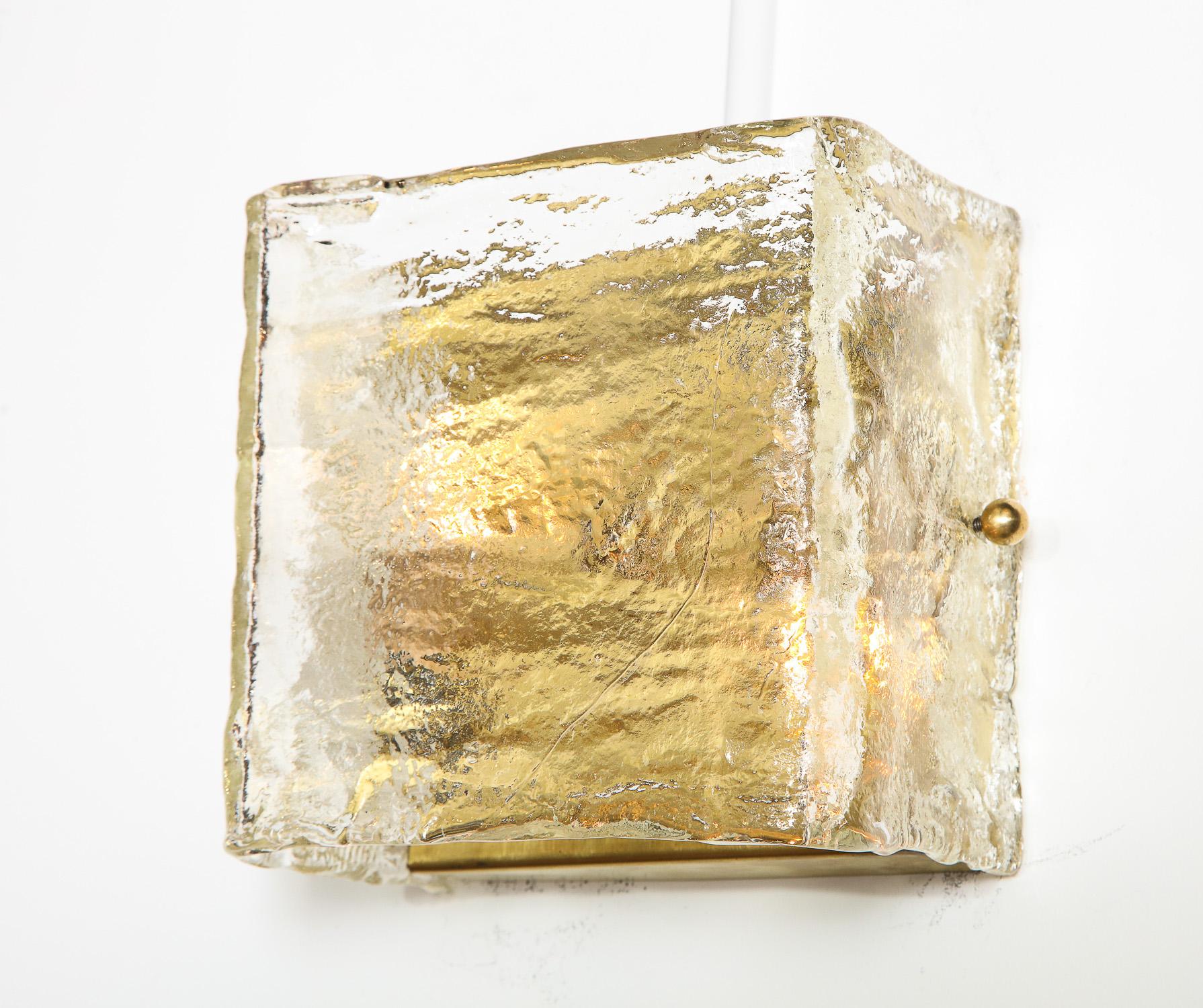Glass Sconce, Single, Murano, Midcentury Italian, Clear Glass, Italy, C 1960 In Good Condition For Sale In New York, NY