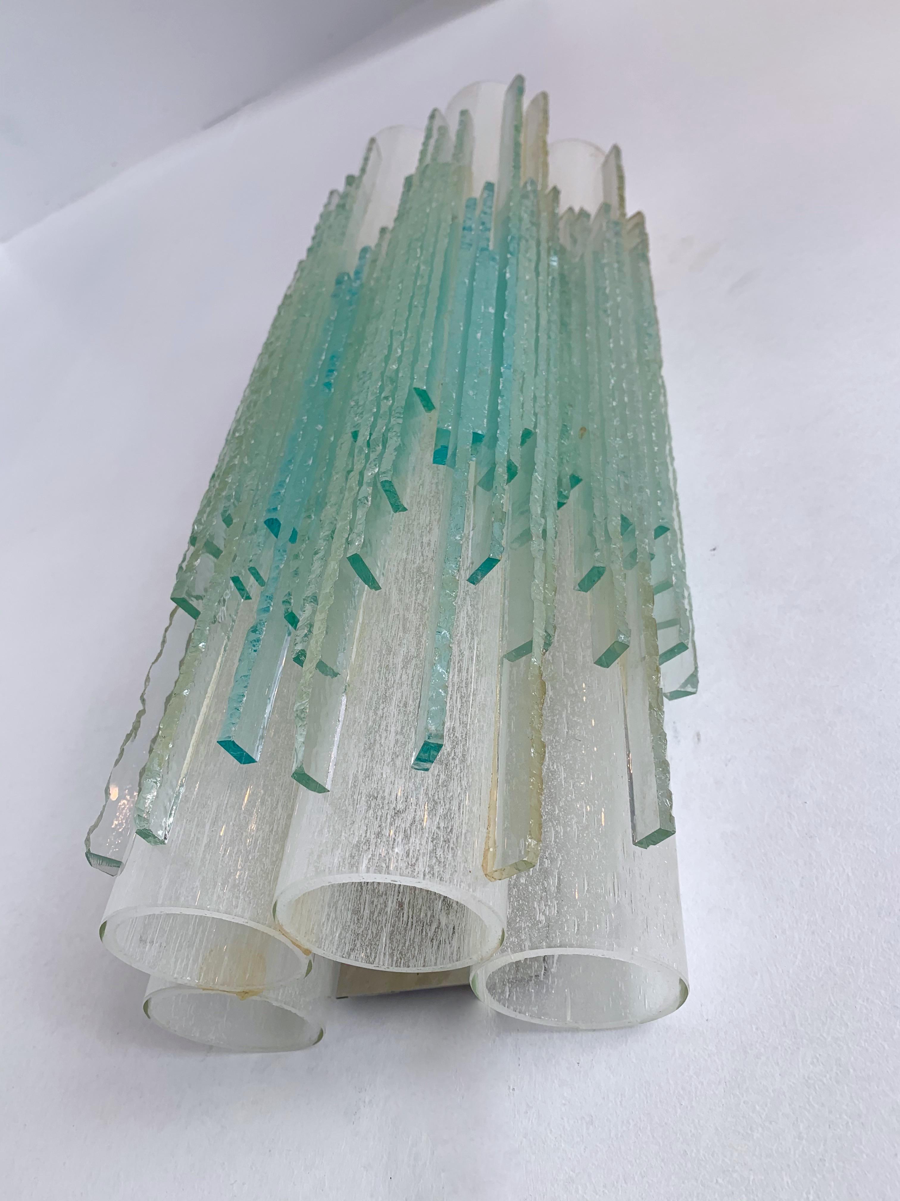 Sconces Globula Glass by Poliarte, Italy, 1970s In Good Condition In SAINT-OUEN, FR