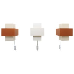 Sconces 
Set of 3
, 1960s Philips Minimalist Wall Lamps Set