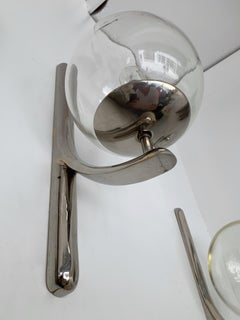 Sconces Silvered Bronze Murano Glass by Venini, 1980s