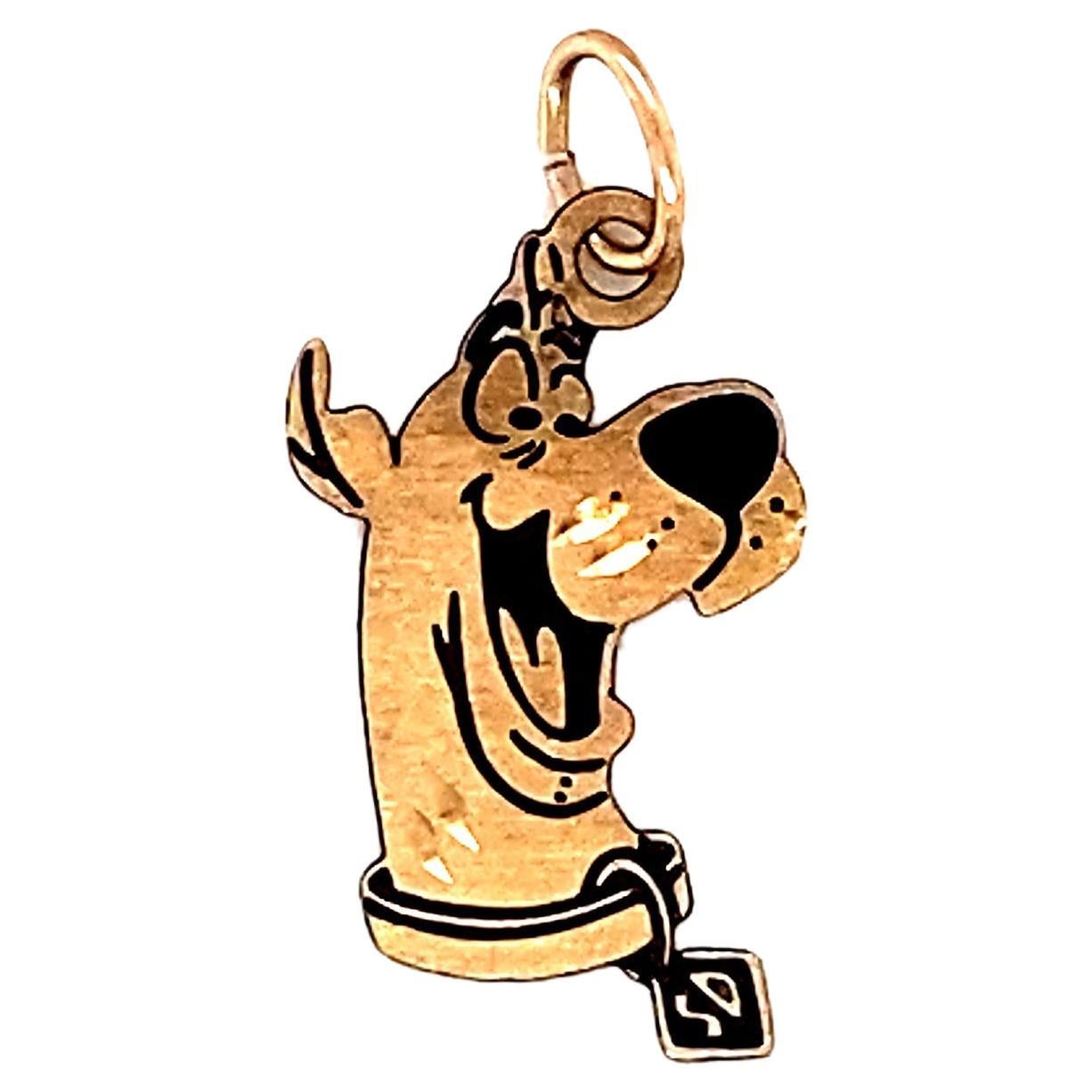 Scooby-Doo Charm in 14 Karat Yellow Gold For Sale