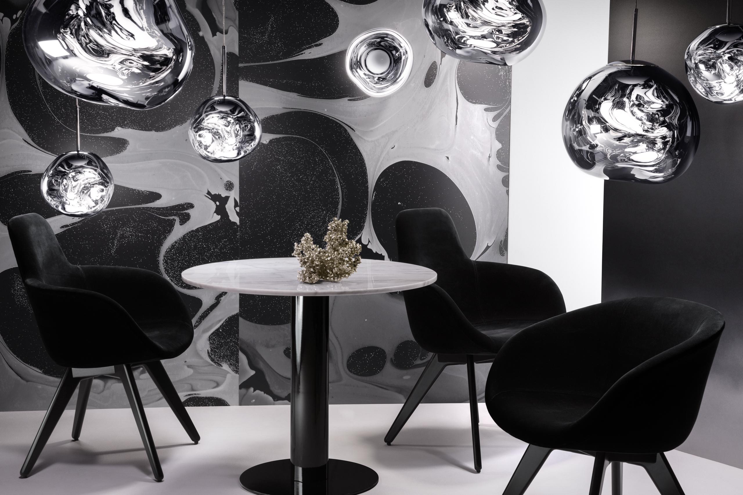 Modern Scoop Low Back Chair with Black Leg by Tom Dixon