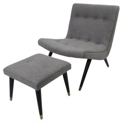 Milo Baughman styled Scoop Lounge Chair and Ottoman