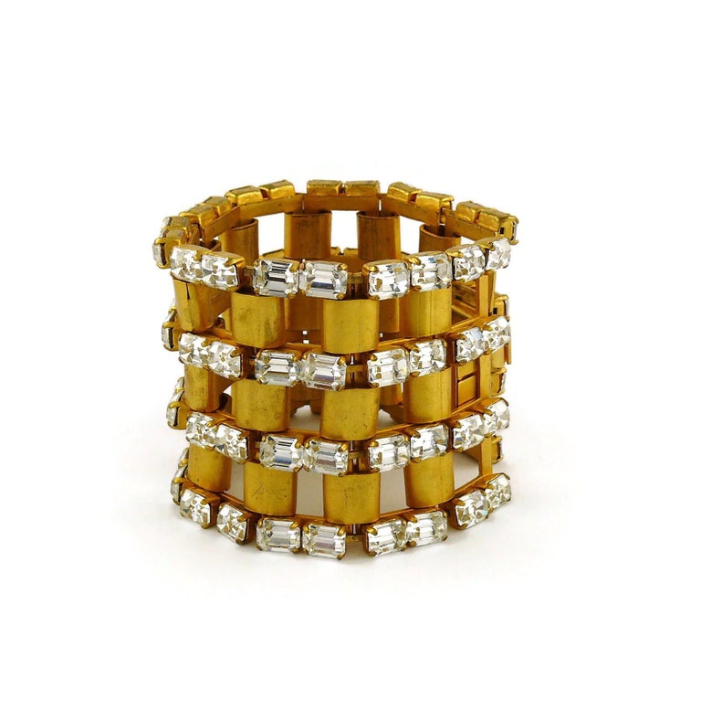 Scooter Paris Vintage Jewelled Cuff Bracelet For Sale at 1stDibs