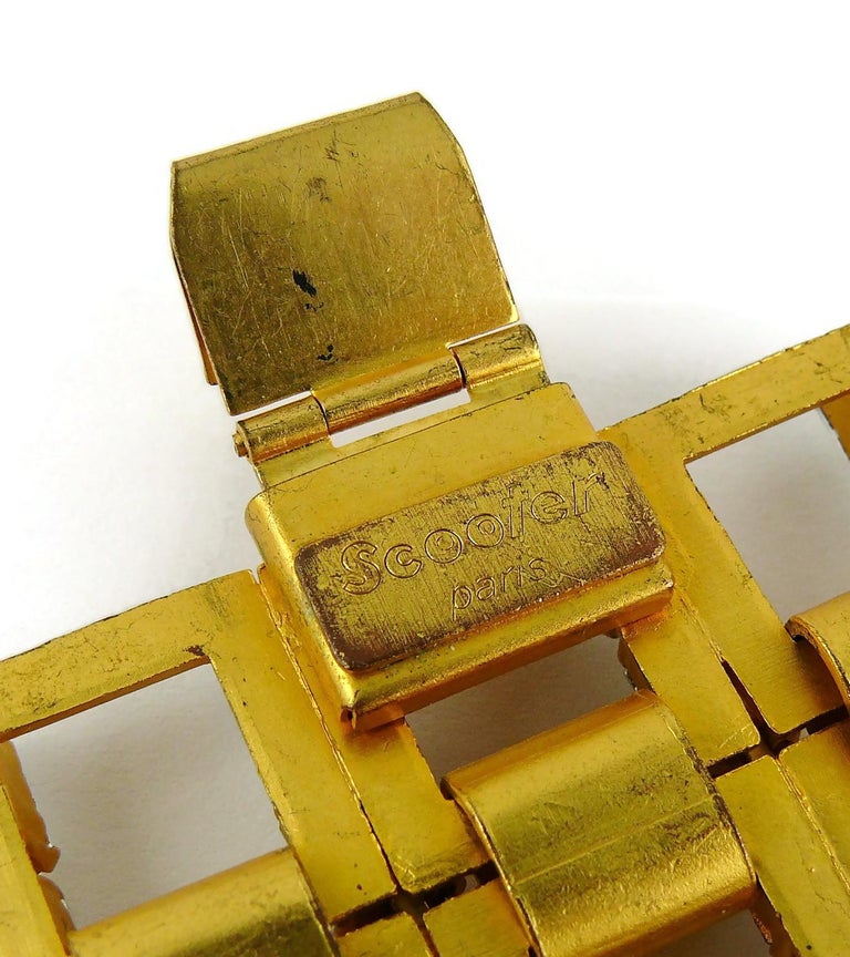 Scooter Paris Vintage Jewelled Cuff Bracelet For Sale at 1stDibs