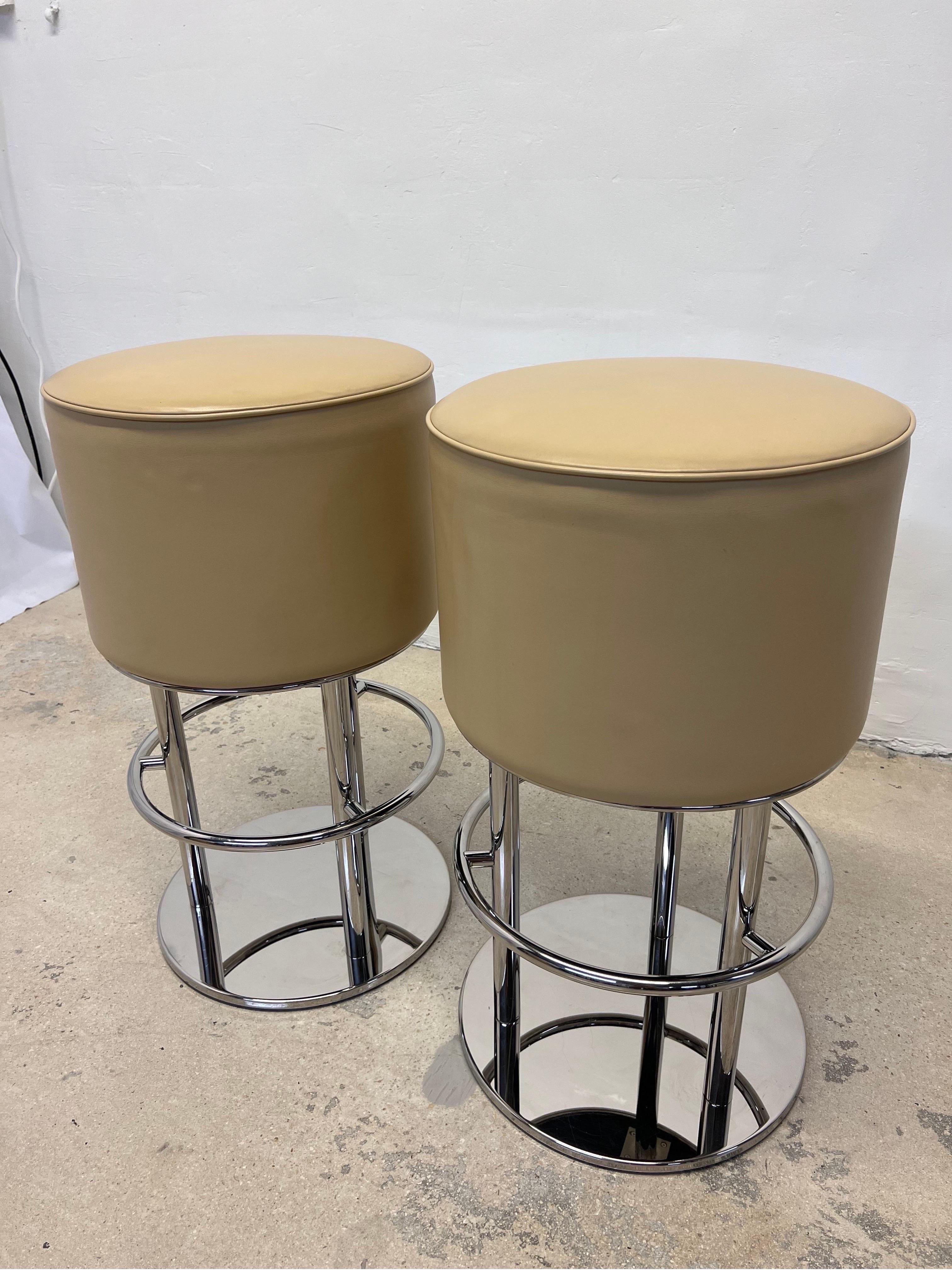 American Scootz Bar Stools by Brueton, Pair