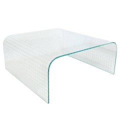 Scored Glass Waterfall Coffee Table, style of Fiam