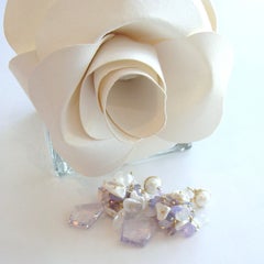 Escorolita Kite Cut Cluster Pendientes Tanzanita Moonstone Amatista Keshi Perlas