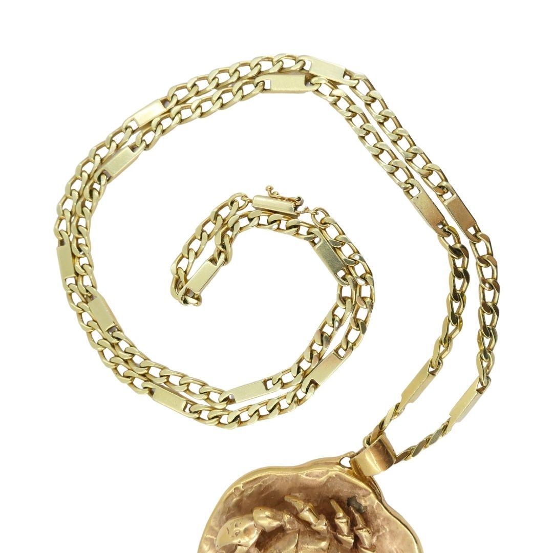 Collana con catena italiana con ciondolo Marvin in oro 14k Scorpio 12