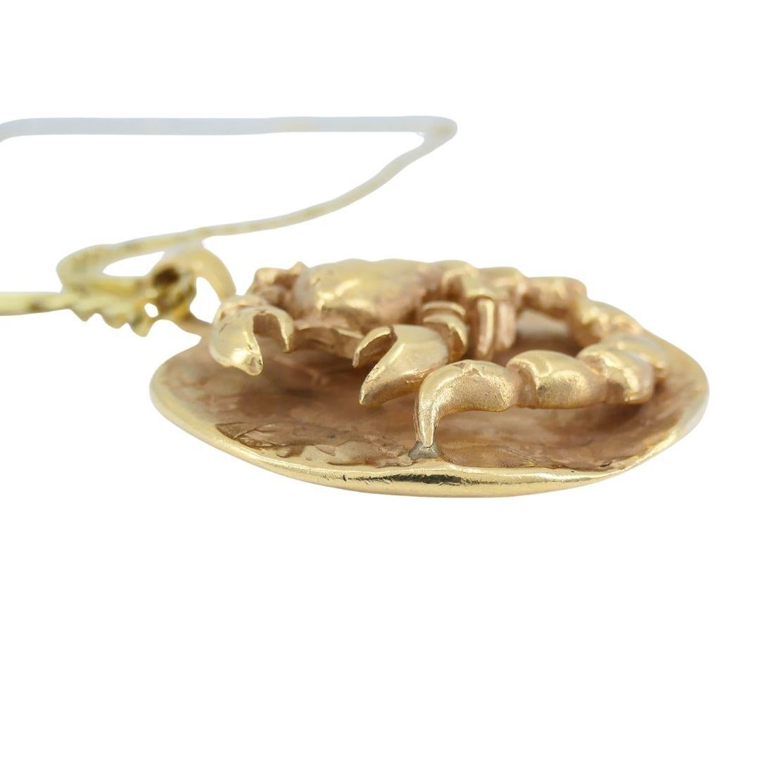 da uomo o donna Collana con catena italiana con ciondolo Marvin in oro 14k Scorpio