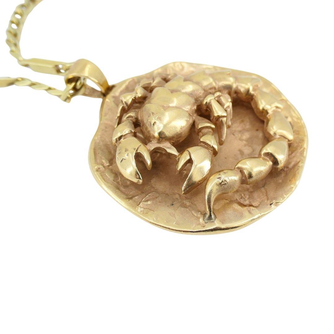 Collana con catena italiana con ciondolo Marvin in oro 14k Scorpio 1
