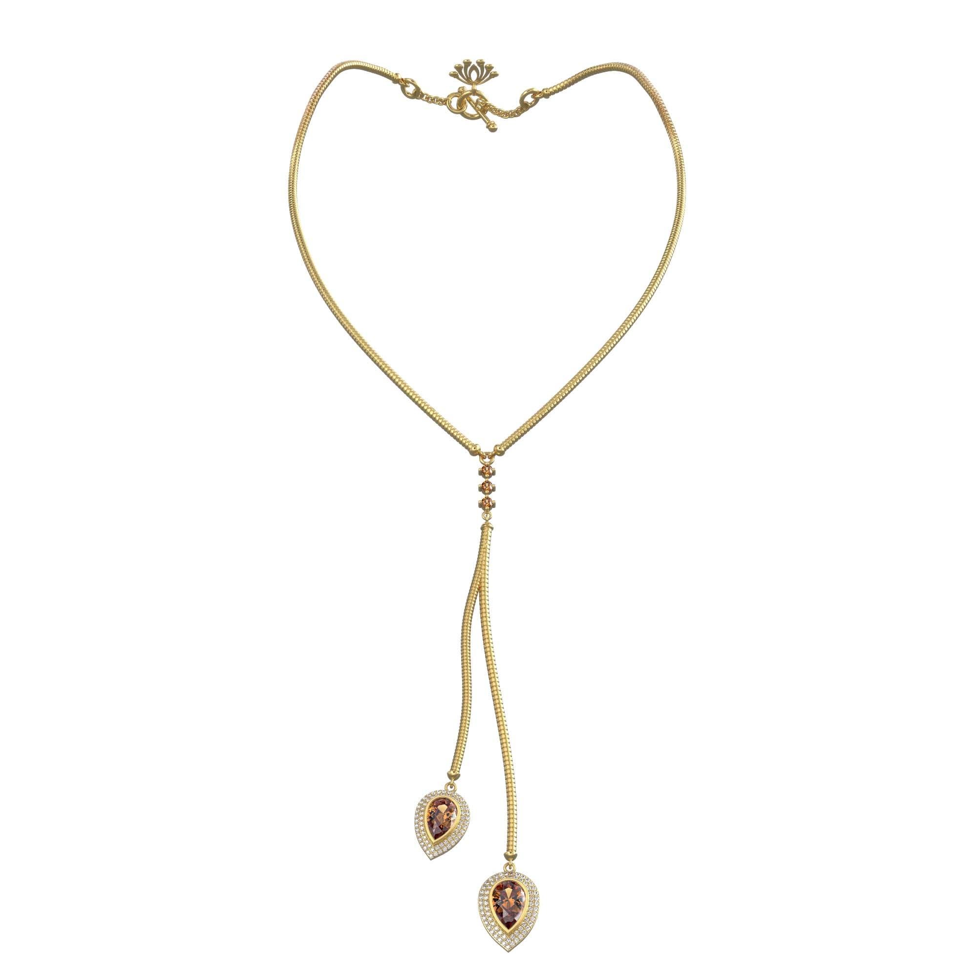 Pear Cut Twin Elegance Scorpio 3-in-1 Detachable Zodiac Necklace For Sale