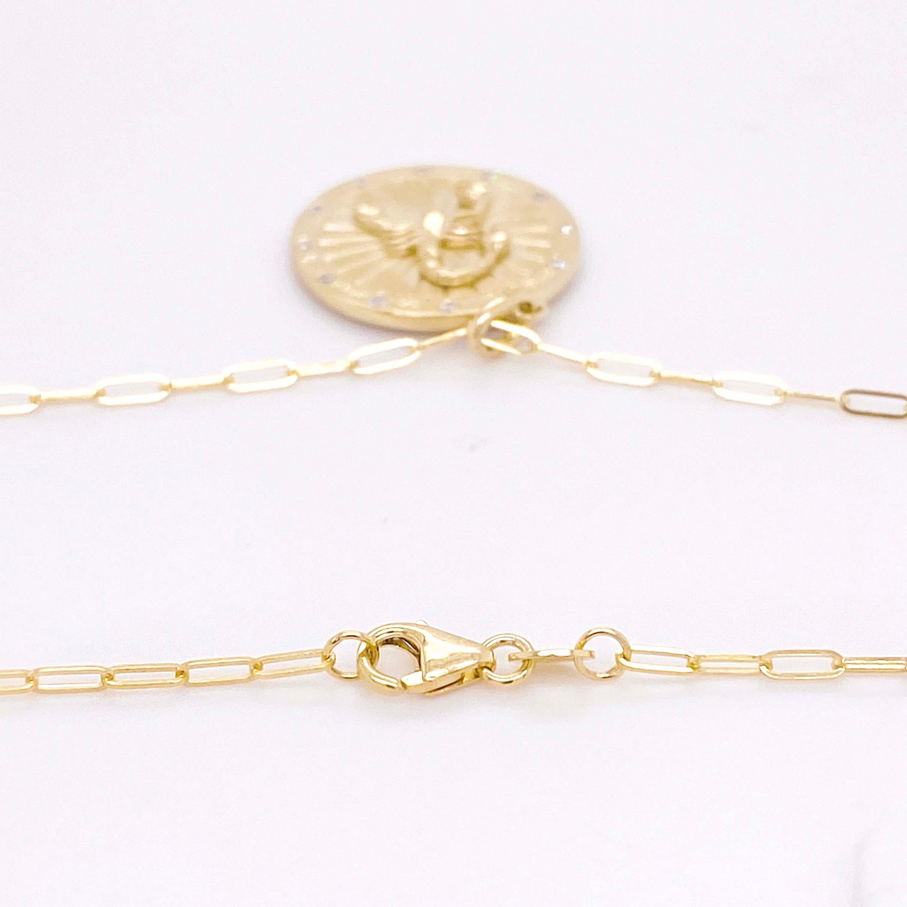 Contemporary Zodiac Scorpio Diamond Necklace, Disk Pendant w Chain Custom Order 3 Weeks For Sale