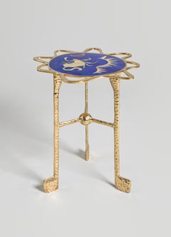 Scorpio Side Table in Brass with Semi Precious Stones, Viya by Vikram Goyal