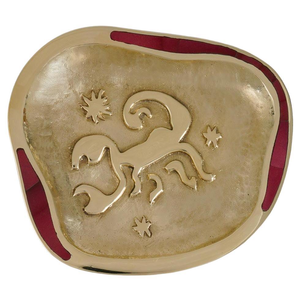 Scorpio Trinket Tray in Brass with Semi Precious, Viya by Vikram Goyal