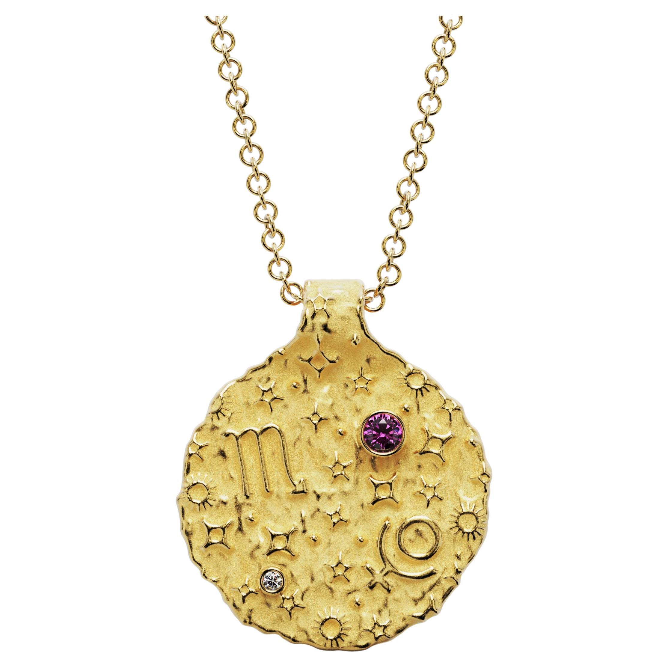 Scorpio Zodiac Gold Pendant – 14K Personalized Astrology Necklace with Diamond & Birthstone – Handmade in Italy
🦂 Striking Handmade Scorpio Zodiac Pendant in 14K Gold 🦂

Channel the passion and intensity of Scorpio with this exquisite handcrafted