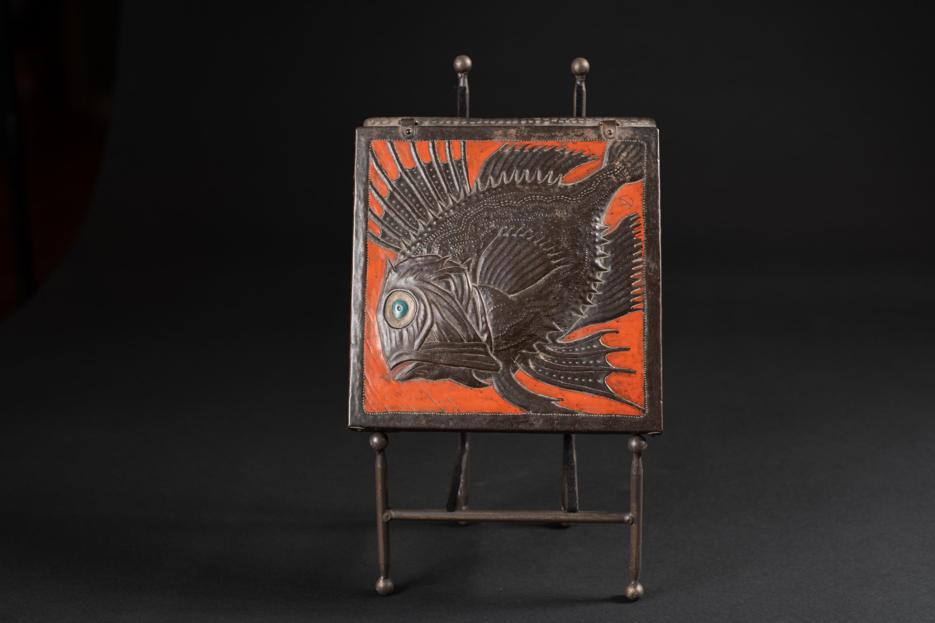 Boîte à repoussé en forme de scorpion Art Nouveau par Alfred Daguet en vente 2