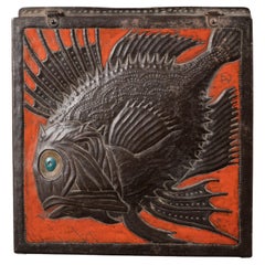 Antique Art Nouveau Scorpion Fish Repoussé Box by Alfred Daguet