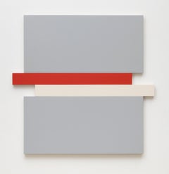 Compression - Gray, Red, Canvas