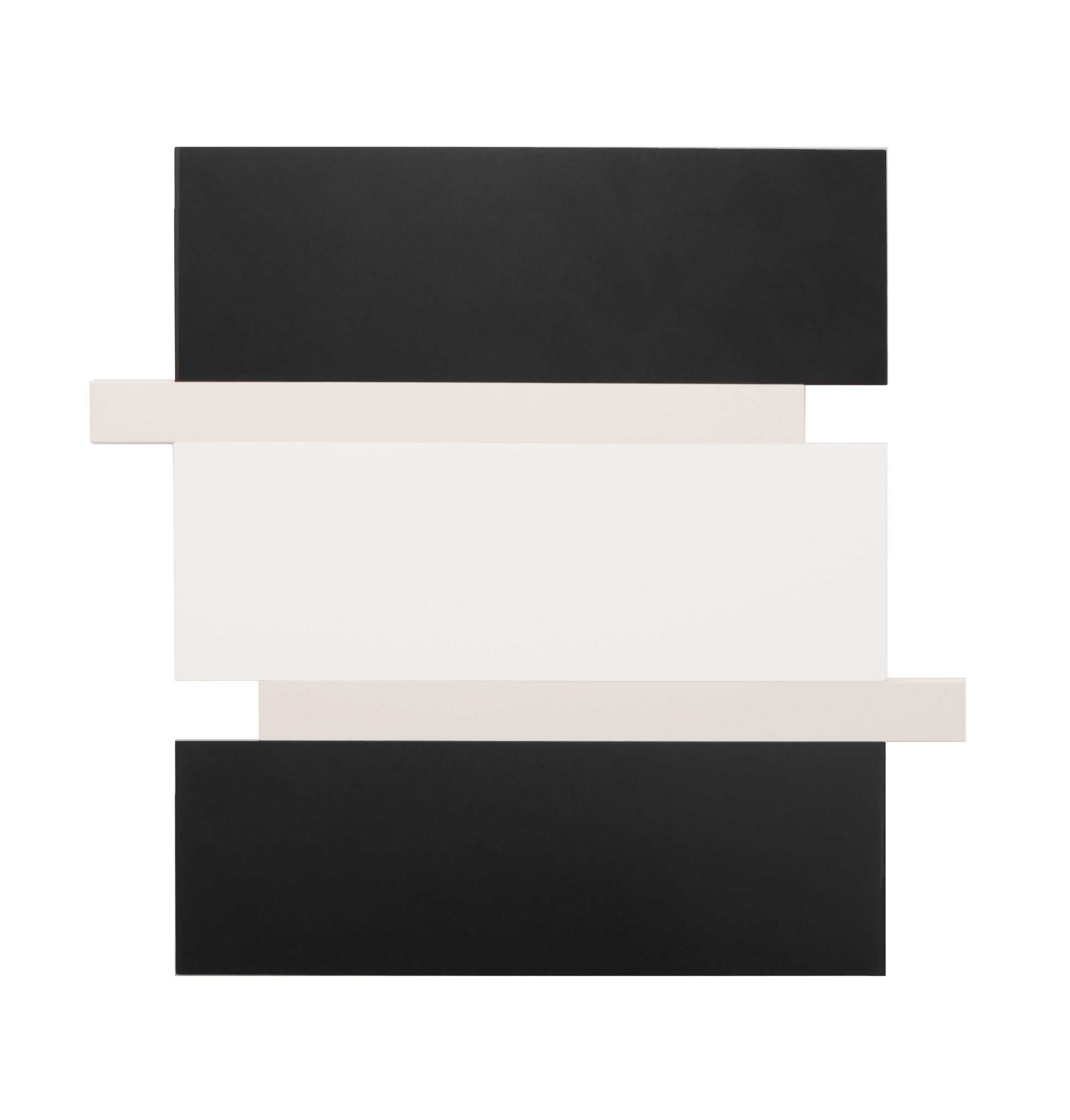 Scot Heywood Abstract Painting – Stack - Black, Canvas, White