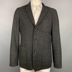 SCOTCH AND SODA Size 44 Black & White Wool / Polyester Sport Coat