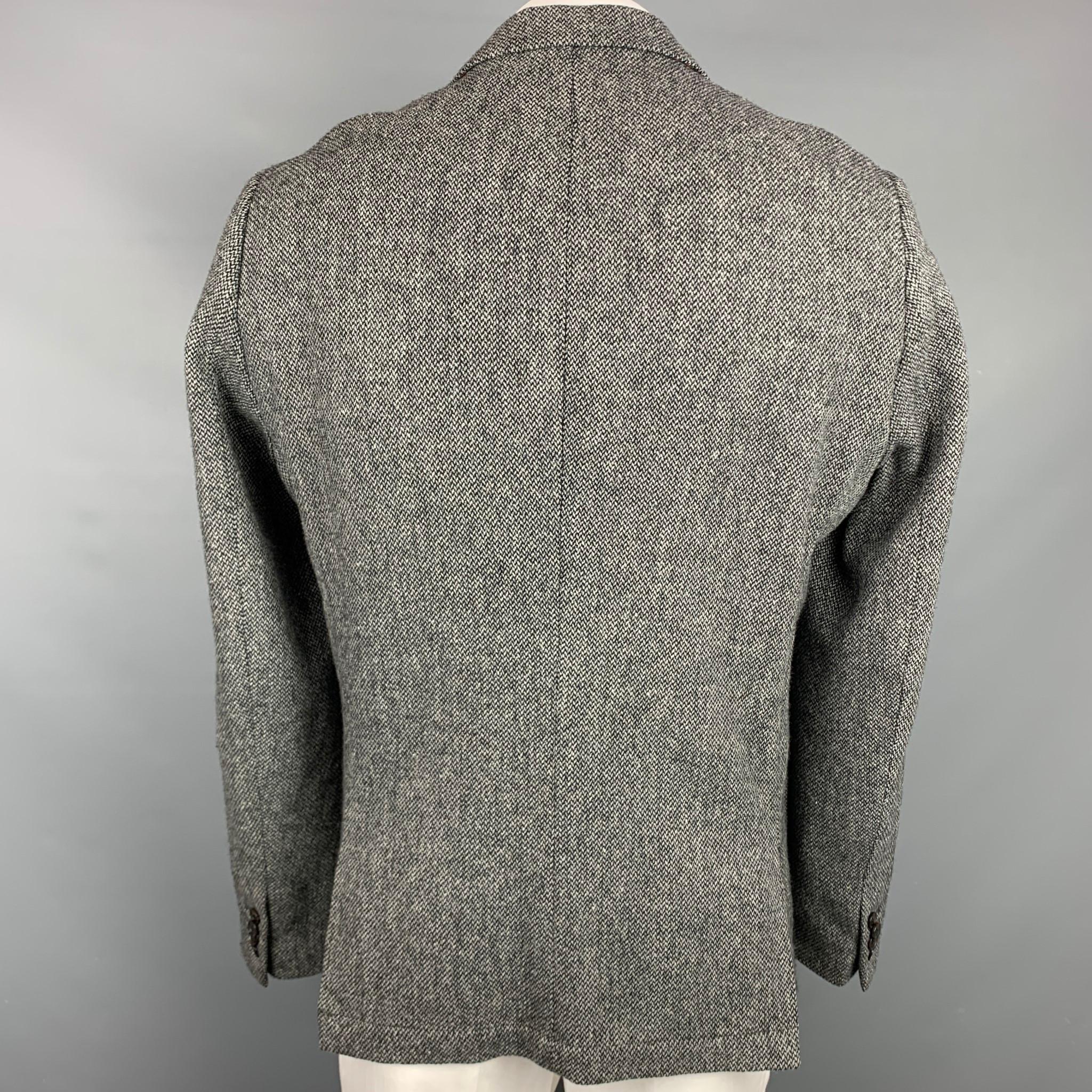 SCOTCH AND SODA Size 44 Grey & Black Wool / Nylon Sport Coat In Good Condition In San Francisco, CA