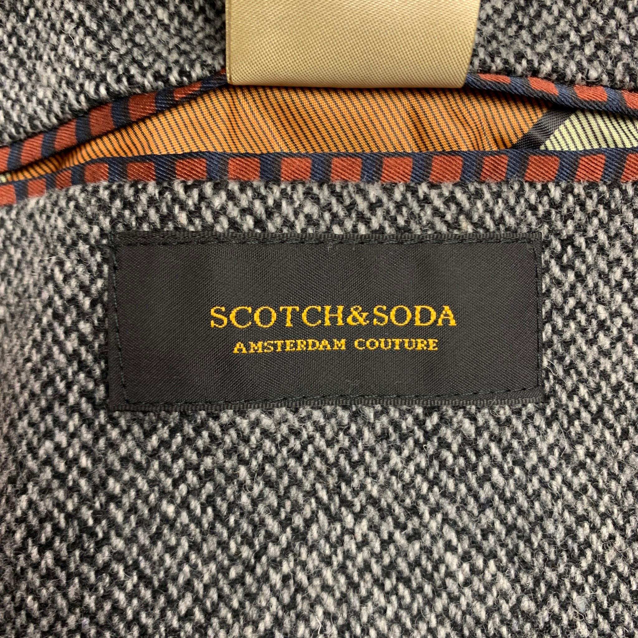 SCOTCH AND SODA Size 44 Grey & Black Wool / Nylon Sport Coat 3