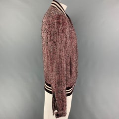 SCOTCH AND SODA Size L Red Black Wool Polyester Bomber Jacket