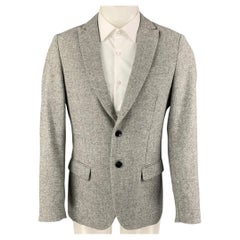 SCOTCH AND SODA Size M Light Gray Herringbone Polyester Wool Sport Coat