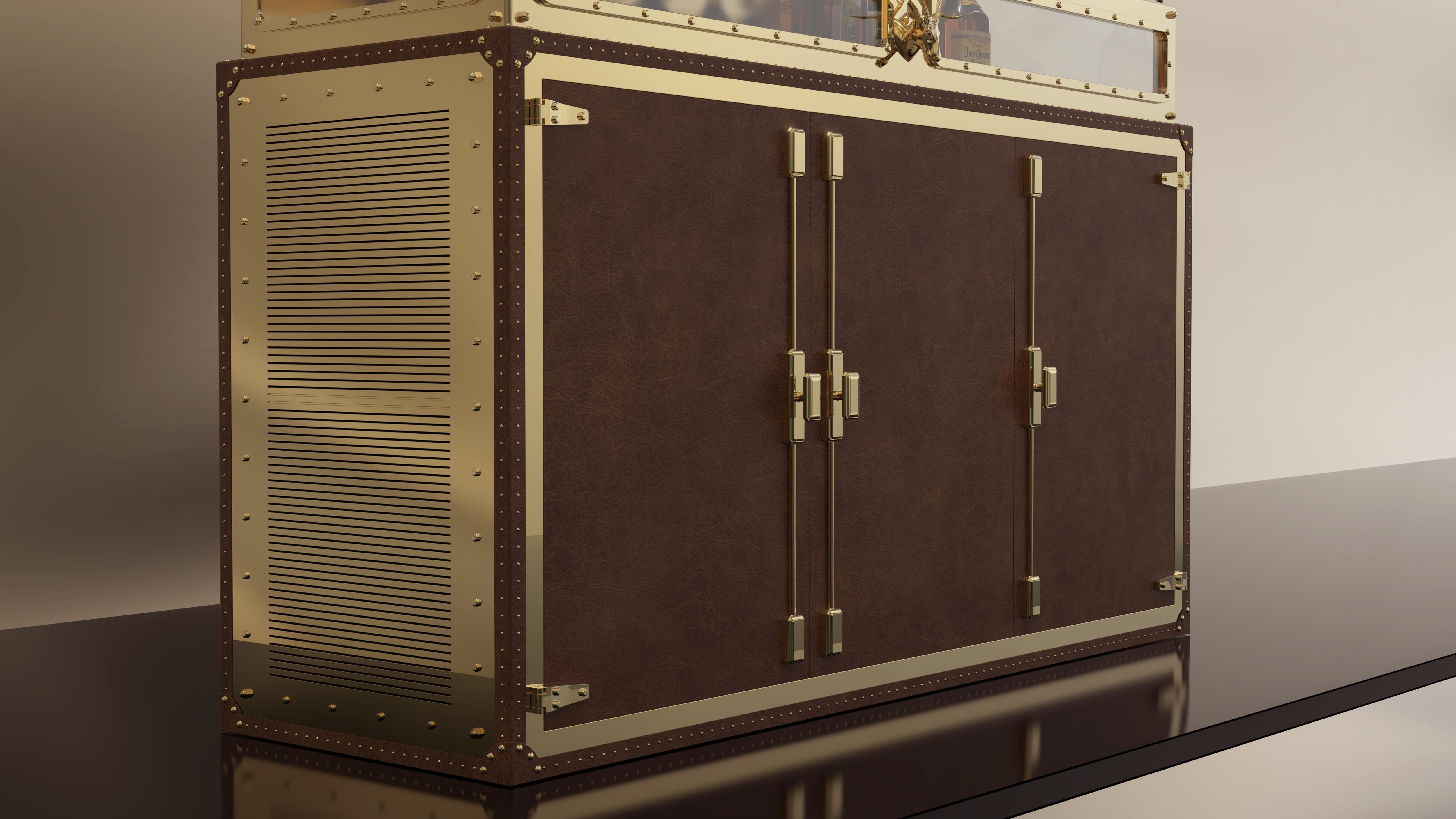 Stainless Steel Scotch Whisky Cabinet by GORDON GU For Sale