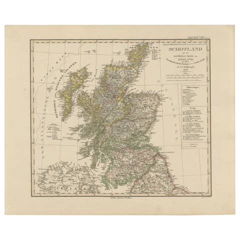 Scotland Map – Highlands, Islands, and Northern England 1858