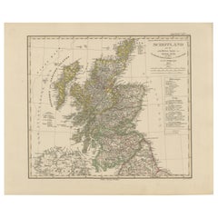 Antique Scotland Map – Highlands, Islands, and Northern England 1858