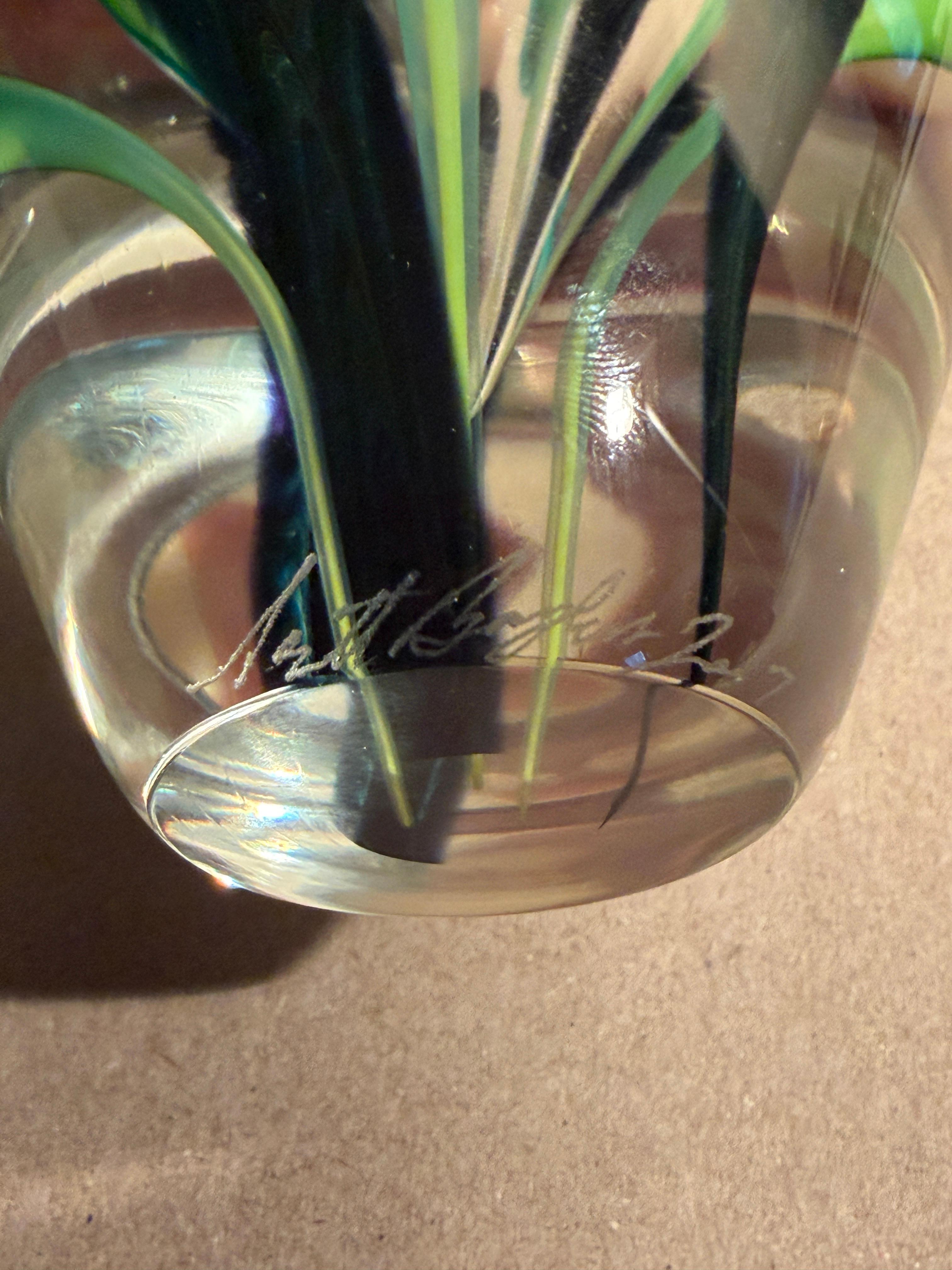 Scott Bayless für Lotton Art Glass Calas Lilly Kunstglas Briefbeschwerer Vase im Angebot 2