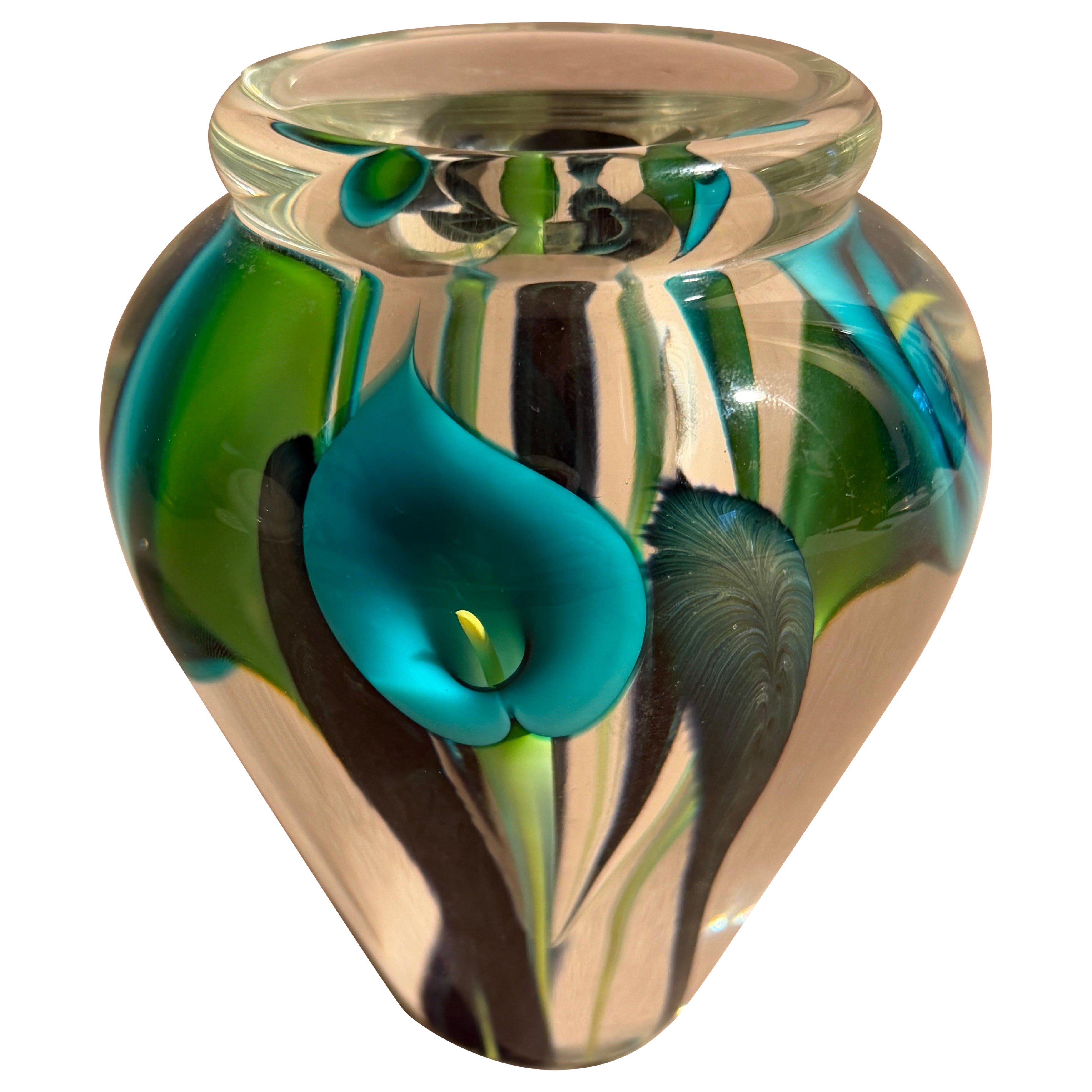 Scott Bayless für Lotton Art Glass Calas Lilly Kunstglas Briefbeschwerer Vase