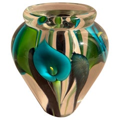 Scott Bayless per Lotton Art Glass Vaso fermacarte in vetro artistico Cala Lilly