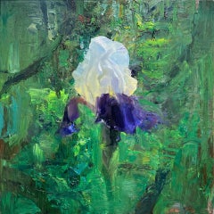 Used "Forest Iris" Oil Painting