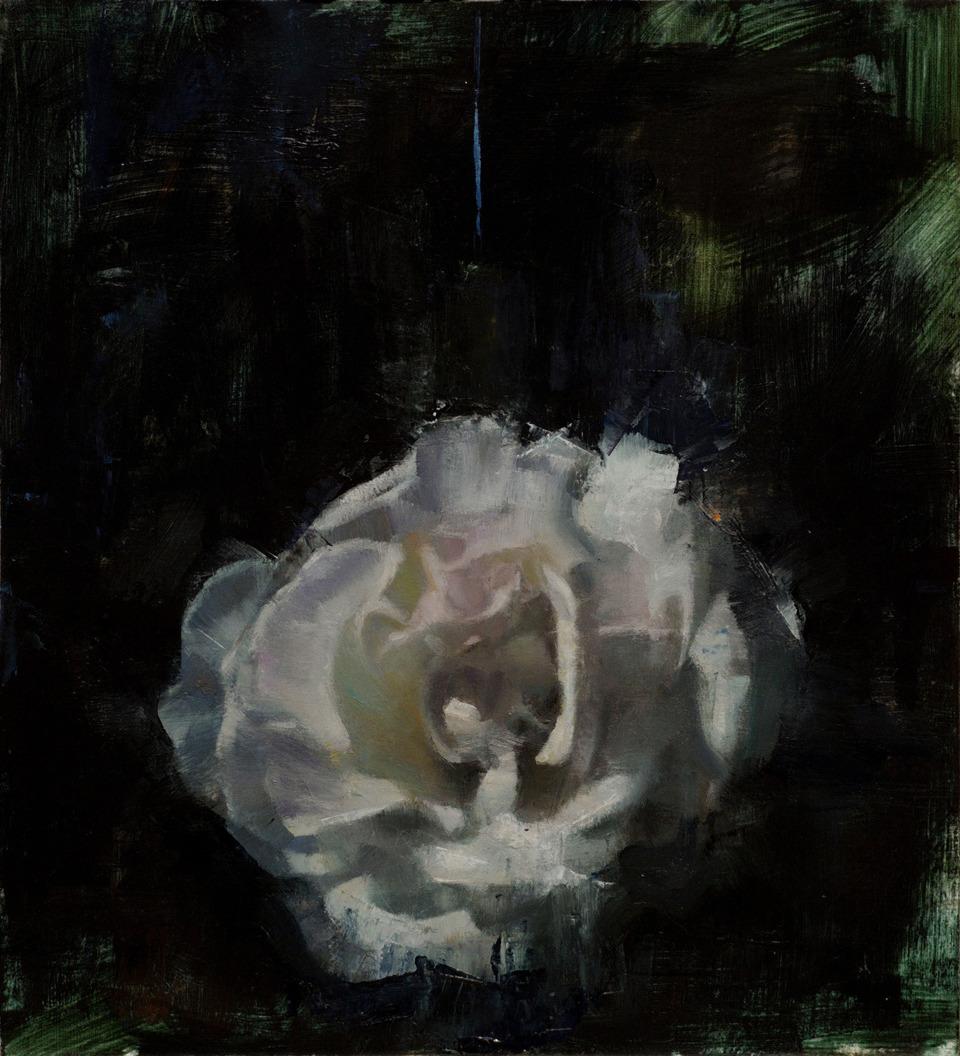 Figurative Painting di Scott Conary - "Rosa al crepuscolo" Pittura a olio