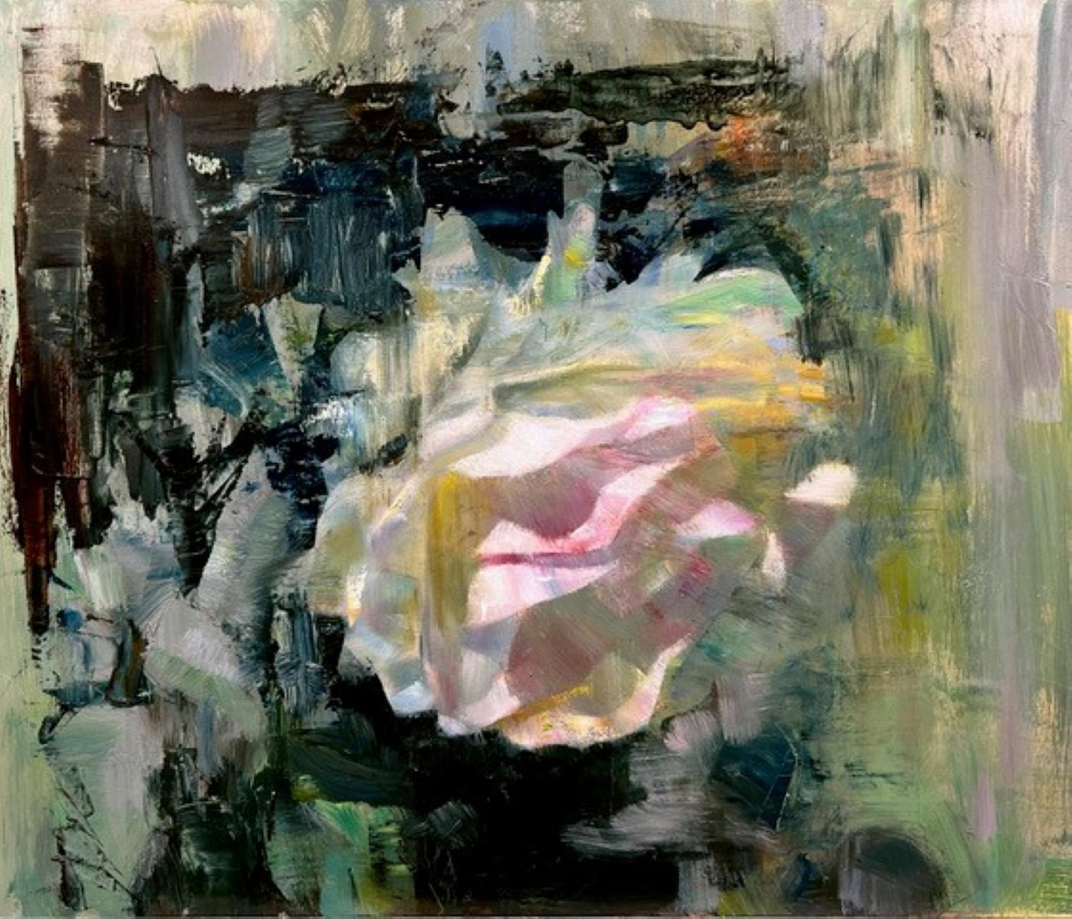 "Rose Curls" (2024) di Scott Conary, pittura a olio originale su pannello