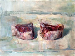 "Two" (2025) di Scott Conary, dipinto a olio su pannello in stile impressionista e in stile still life