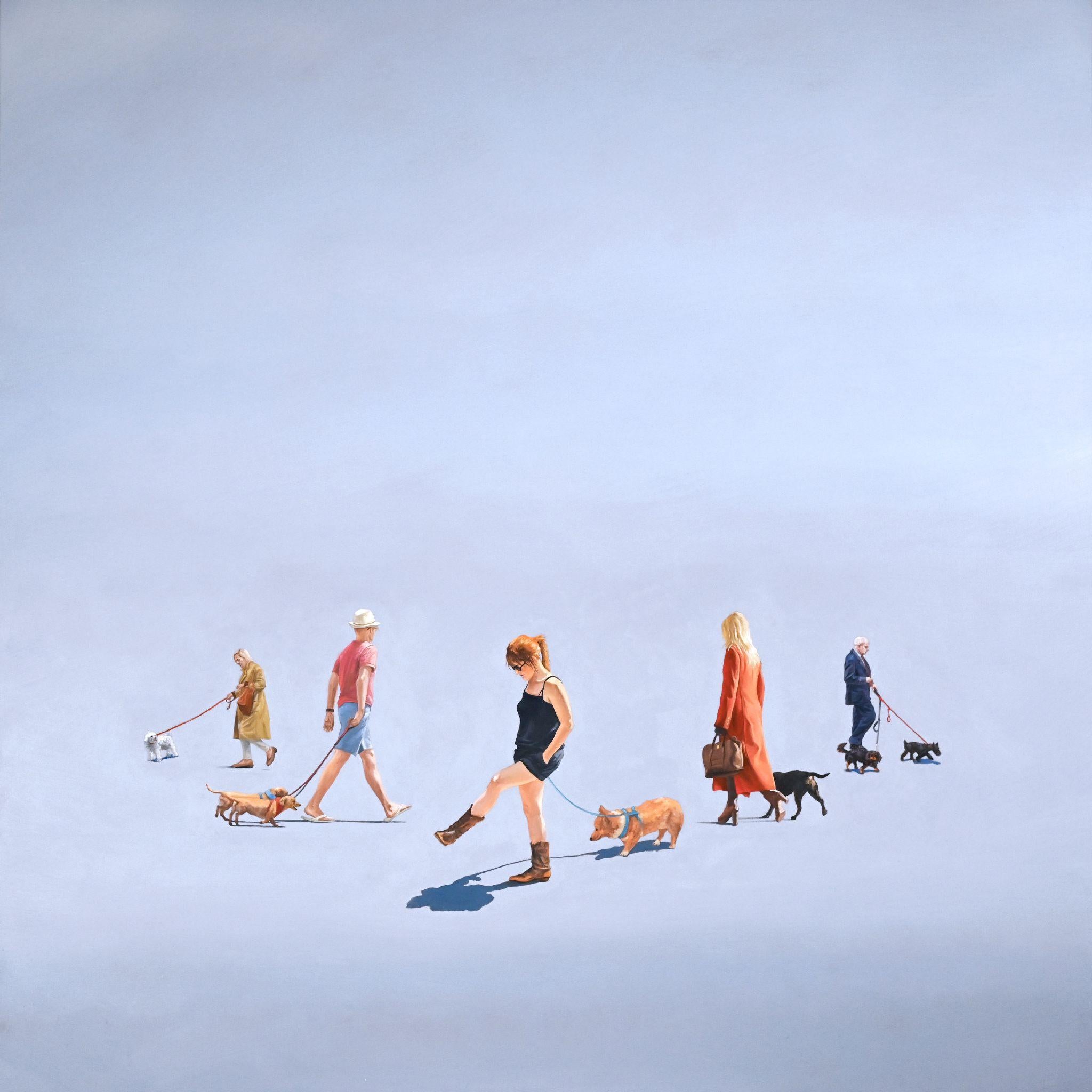 Figurative Painting di Scott Duce - InPubblico: Cani a passeggio