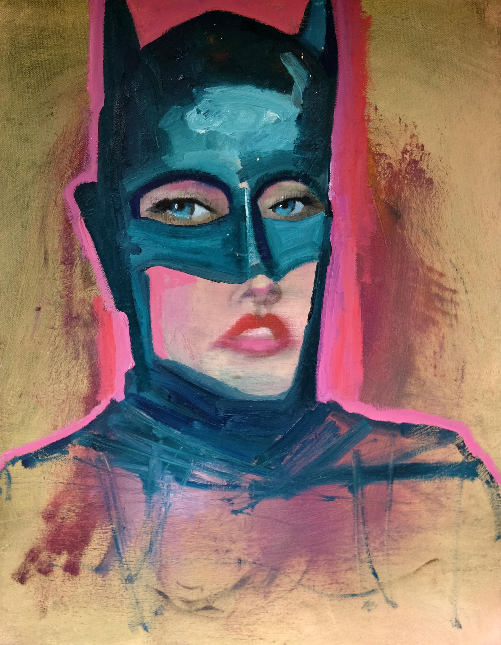 A Masked Girl, Original Painting - Mixed Media Art by Scott Dykema