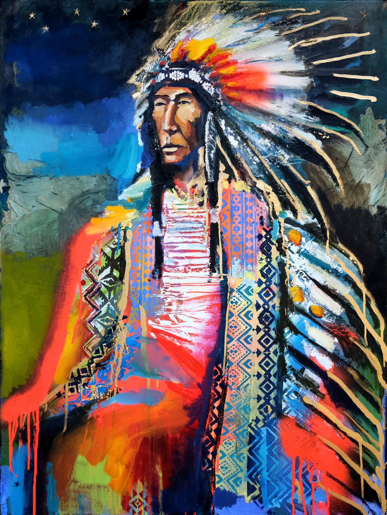 A Seated Chief, Original Painting