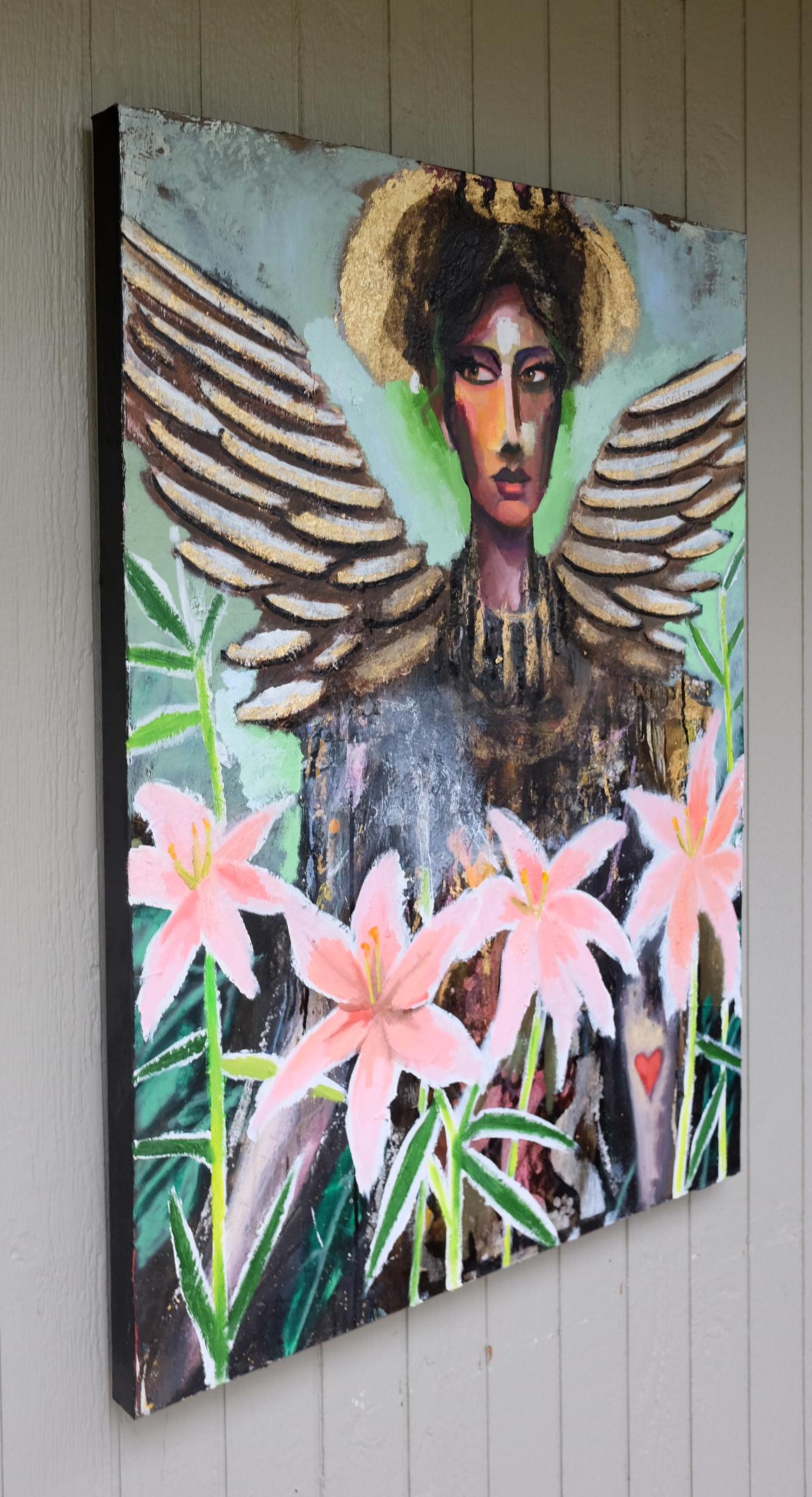Adorazione del giglio, dipinto originale - Mixed Media Art Contemporaneo di Scott Dykema
