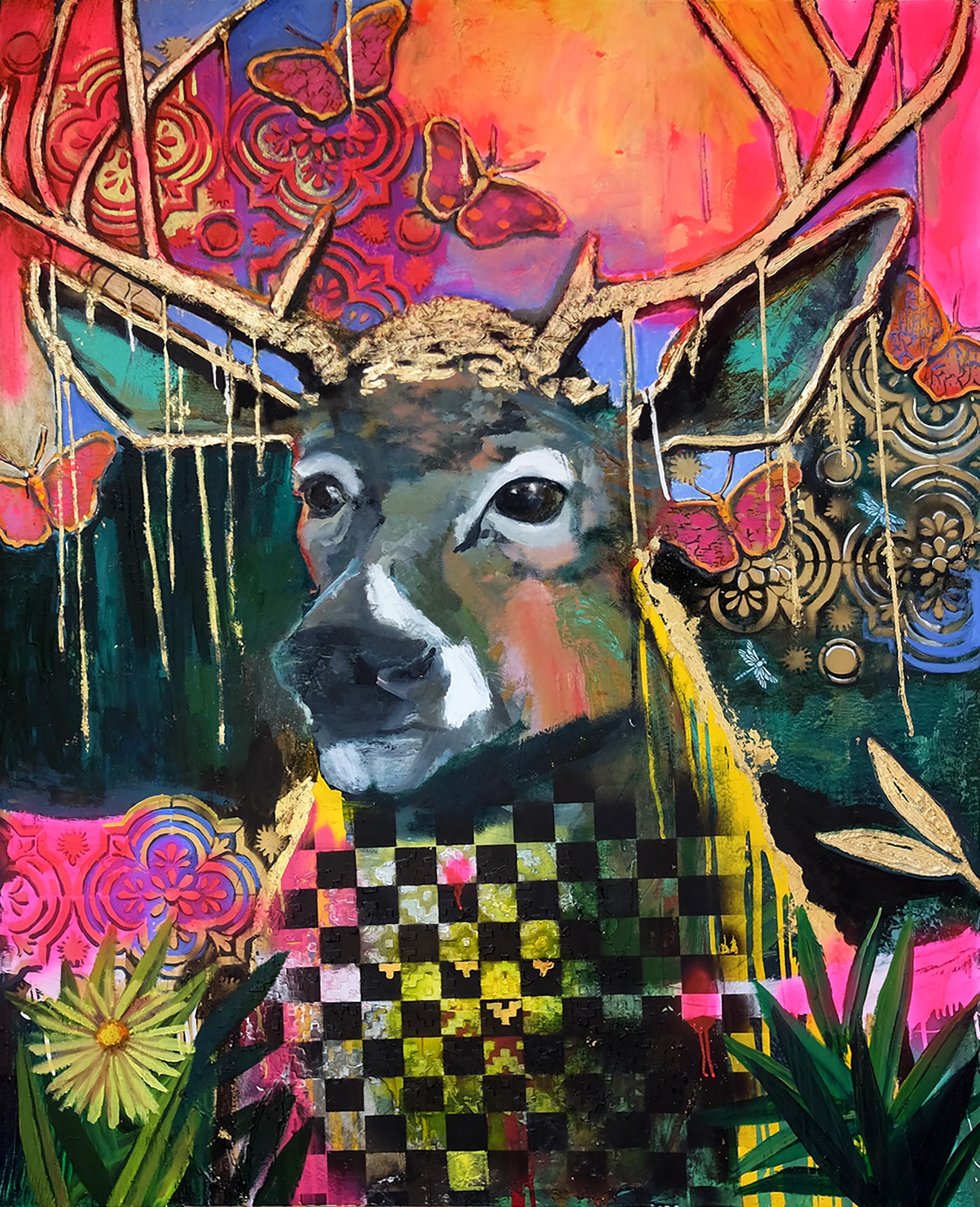 Wunderschön lebendiges Originalgemälde – Mixed Media Art von Scott Dykema