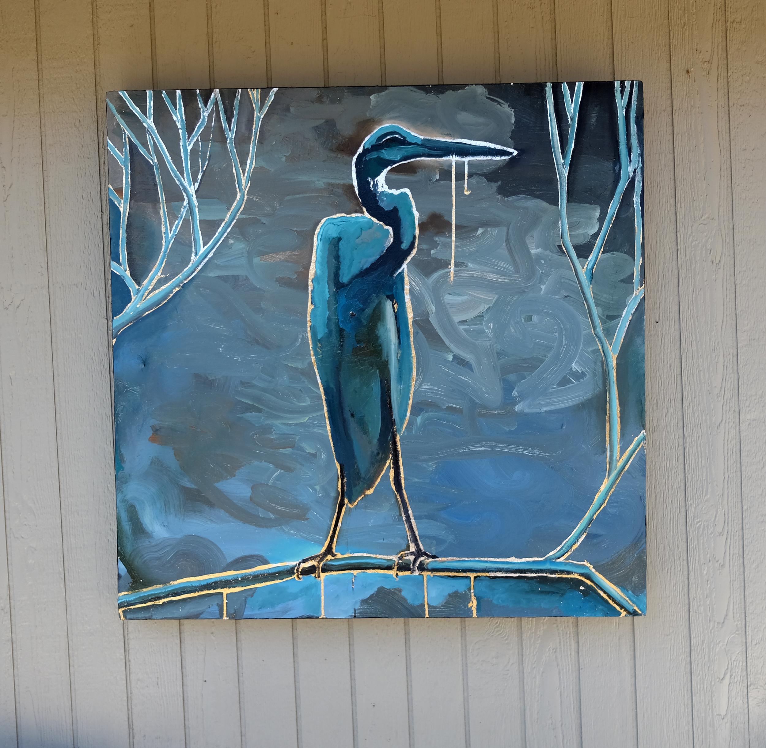 blue heron painting