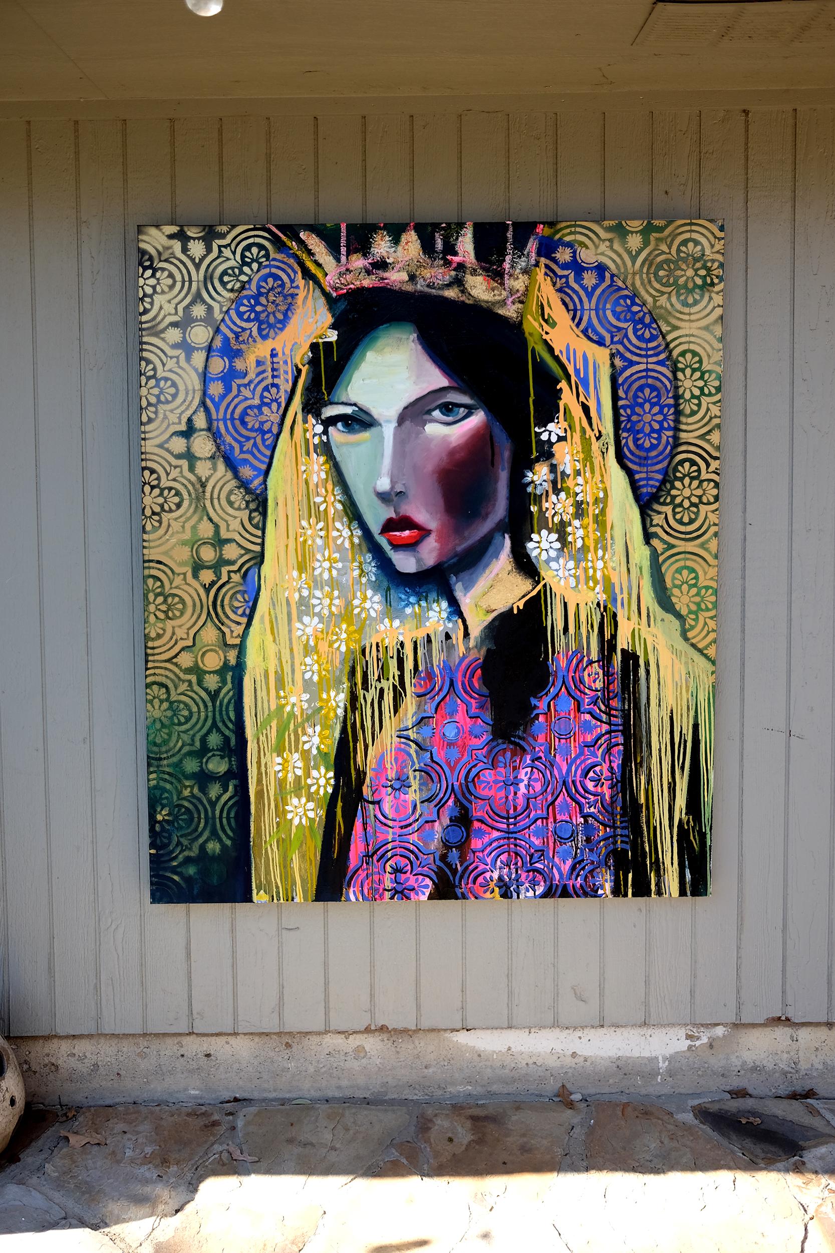 Decorated Queen, Original Painting - Contemporary Mixed Media Art by Scott Dykema