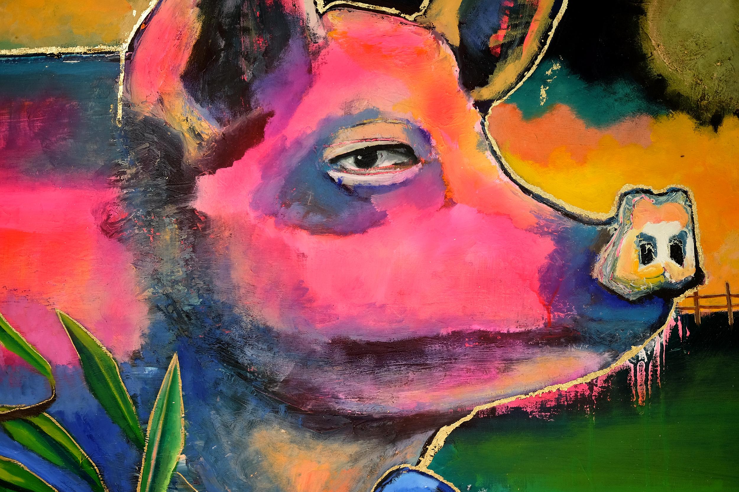 Peinture originale « Gathering » - Contemporain Mixed Media Art par Scott Dykema