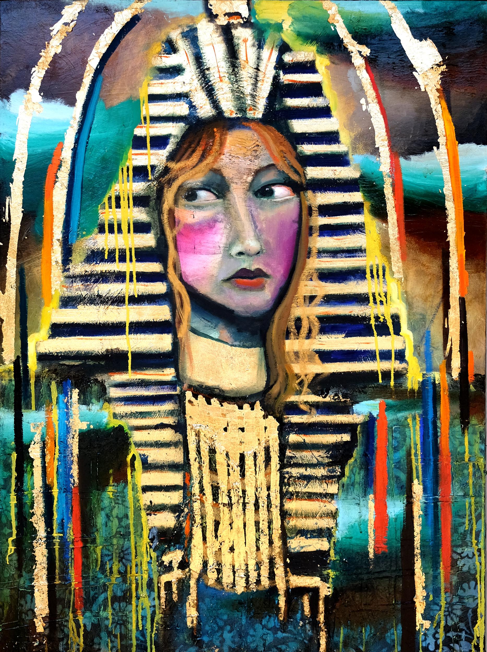 Golden Age Girl, Original Painting - Mixed Media Art by Scott Dykema