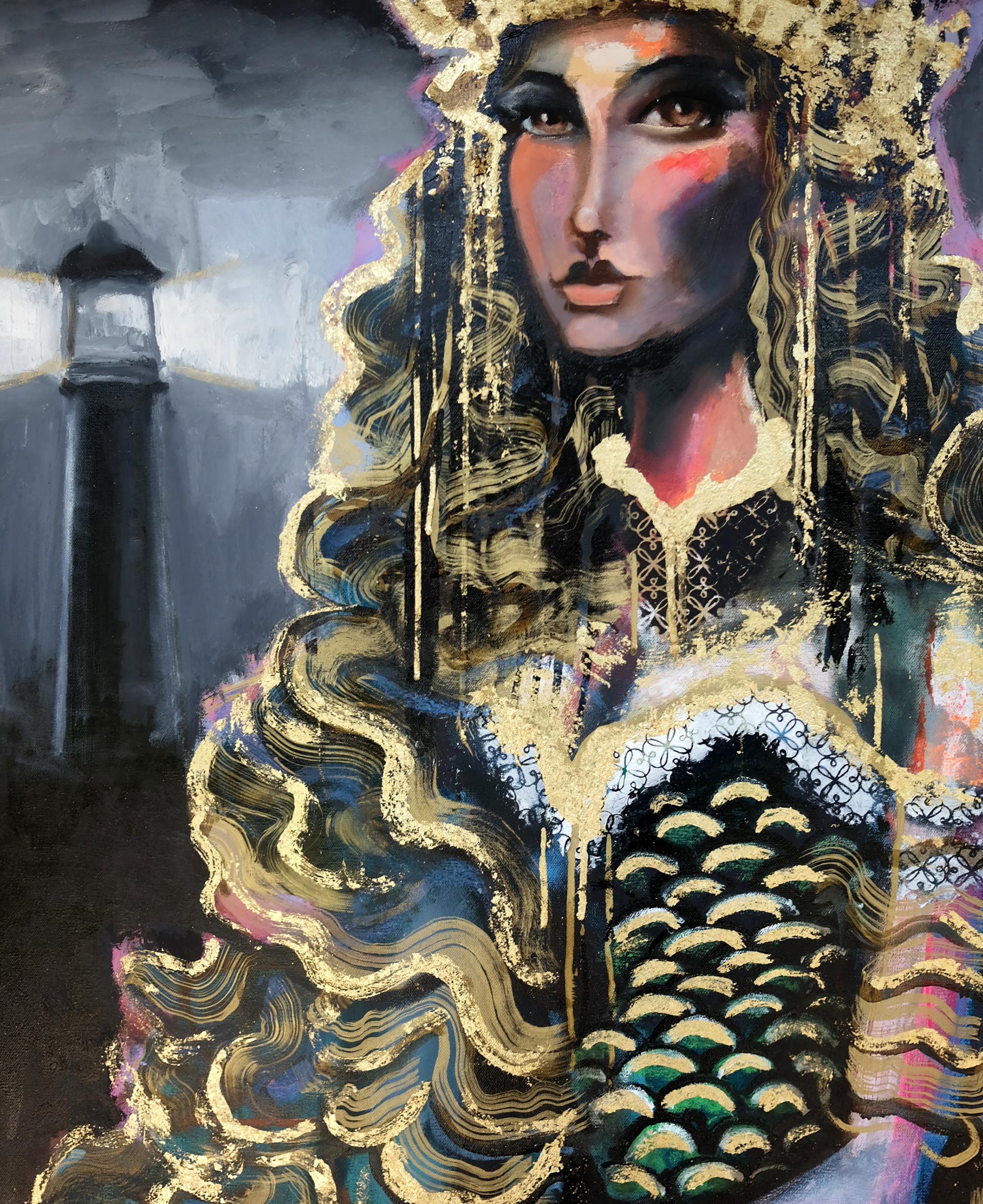 Queen of the Sea, Original Painting - Contemporary Mixed Media Art by Scott Dykema