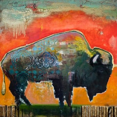 Vibrant Sky Bison, Original Painting